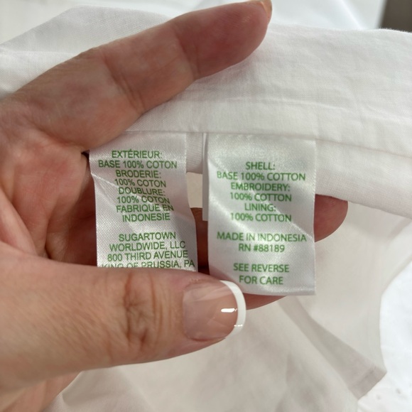 {Lilly Pulitzer} Emie White Eyelet Babydoll Dress, Size 12 - Picture 8 of 10